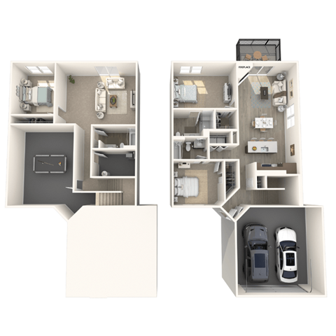 Floor plan for 3 beds, 3 baths, 2400 sqft